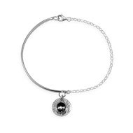 Bracelet en argent 925 rhodié avec oxydes de zirconium noir