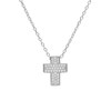 Collier Argent 925/000 Rhodié - Croix Pavée de Zirconiums - vue V1