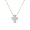 Collier Argent 925/000 Doré - Croix Pavée de Zirconiums - vue V1