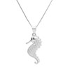 Collier Argent 925/000 Rhodié - Hippocampe Pavé de Zirconiums - vue V1