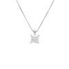 Collier Argent 925/000 Rhodié - Pendentif Solitaire Zirconiums - vue V1