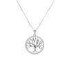 Collier Argent 925/000 Rhodié - Arbre de Vie Pavé de Zirconiums - vue V1