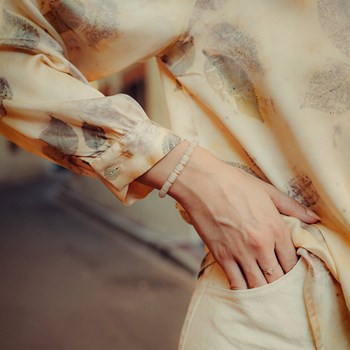 Bracelet Blima en pierres Jade blanc