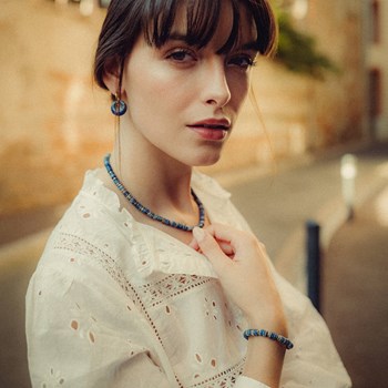 Boucles d'oreilles Blima en pierres Lapis-lazuli