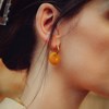 Boucles d'oreilles Blima en pierres Jade jaune - vue V2