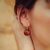 Boucles d'oreilles Blima en pierres Agate rouge - vue V2