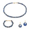 Collier, bracelet et boucles d'oreilles Blima en pierres Lapis-lazuli - vue V1
