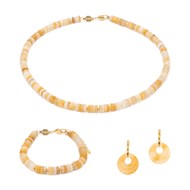 Collier, bracelet et boucles d'oreilles Blima en pierres Jade jaune