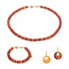 Collier, bracelet et boucles d'oreilles Blima en pierres Agate rouge - vue V1