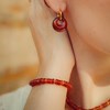 Collier, bracelet et boucles d'oreilles Blima en pierres Agate rouge - vue V4