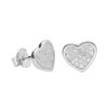 Boucles d'Oreilles Argent 925/000 Rhodié - Coeur Pavé de Zirconiums - vue V1