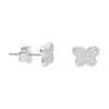 Boucles d'Oreilles Argent 925/000 Rhodié - Papillon Pavé de Zirconiums - vue V1