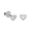 Boucles d'Oreilles Argent 925/000 Rhodié - Coeur Pavé de Zirconiums - vue V1