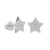 Boucles d'Oreilles Argent 925/000 Rhodié - Etoile Pavée de Zirconiums - vue V1