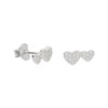 Boucles d'Oreilles Argent 925/000 Rhodié - Coeurs Pavés de Zirconiums - vue V1