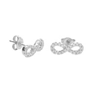 Boucles d'Oreilles Argent 925/000 Rhodié - Infini Pavé de Zirconiums