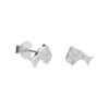 Boucles d'Oreilles Argent 925/000 Rhodié - Dauphin Pavé de Zirconiums - vue V1