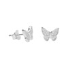 Boucles d'Oreilles Argent 925/000 Rhodié - Papillon Pavé de Zirconiums - vue V1