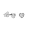 Boucles d'Oreilles Argent 925/000 Rhodié - Coeur Serti d'un Zirconium - vue V1
