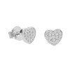 Boucles d'Oreilles Argent 925/000 Rhodié - Coeur Pavé de Zirconiums - vue V1