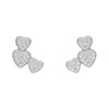 Boucles d'Oreilles Argent 925/000 Rhodié - Coeurs Pavés de Zirconiums - vue V1