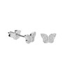 Boucles d'Oreilles Argent 925/000 Rhodié - Papillon Pavé de Zirconiums - vue V1