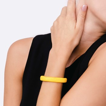 Bracelet Galuchat jaune 10