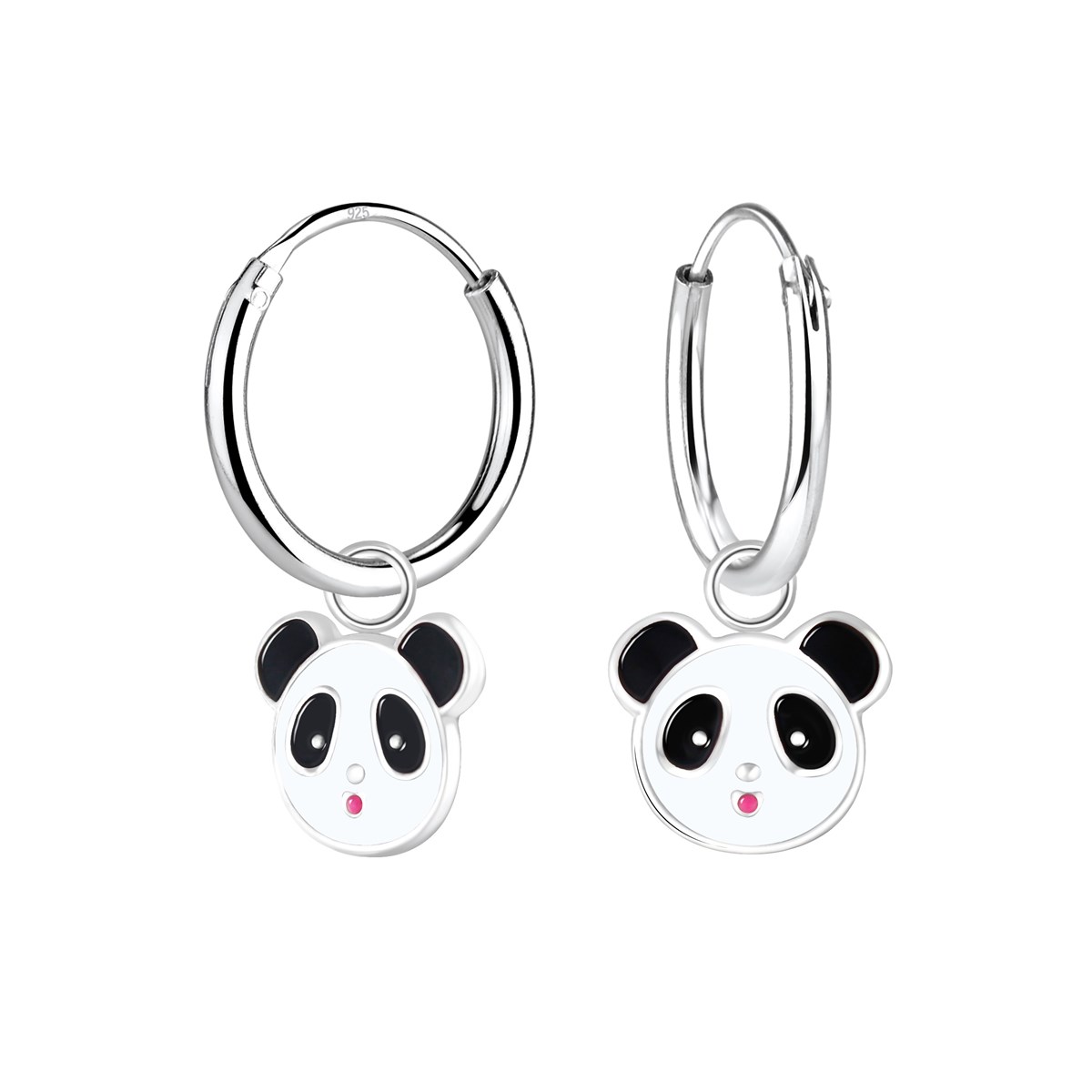 Boucles d'oreilles enfant Panda en argent 925