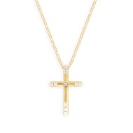 Collier croix plaqué or avec oxydes de zirconium