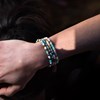 Bracelet Perles Heishi 4mm Jaspe Blanche Aventurine Jaune Et Agate Noire-Large-20cm - vue V2