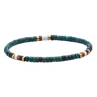 Bracelet Perles Heishi 4 Mm Turquoise Jaspe Vert oeil De Tigre