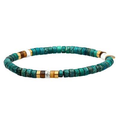 Bracelet Perles Heishi 4 Mm Turquoise Jaspe Vert oeil De Tigre SIXTYSTONES | MATY
