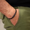 Bracelet Corde Cuir Tressé Marron - vue V2