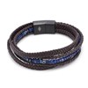 Bracelet Cuir Marron Tressé Avec Perle De Heishi Lapis Lazuli-Medium-18cm - vue V1