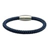 Bracelet Corde Tressé Bleu Marine Et Acier-Medium-18cm - vue V1