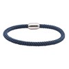 Bracelet Corde Tressé Bleu Marine Et Acier - vue V1