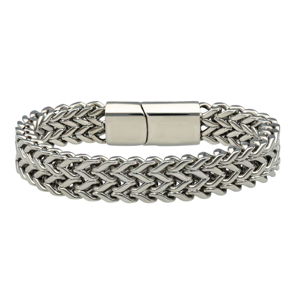 Bracelet Double Chaine Acier Inoxydable