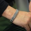 Bracelet Double Chaine Acier Inoxydable-Large-20cm - vue V2