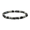 Bracelet Perles Heishi En Jaspe Noir Et Gris - vue V1
