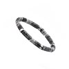 Bracelet Perles Heishi En Jaspe Noir Et Gris - vue V4