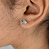 Boucles d'oreilles poisson émail coloré bleu Argent 925 Rhodié - vue V4