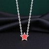 Collier étoile émail coloré rose Argent 925 Rhodié - vue V4