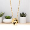 Collier patte de chien chat coussinet émail coloré noir Plaqué OR 750 3 microns - vue V4