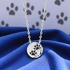 Collier patte de chien chat coussinet émail coloré noir Argent 925 Rhodié - vue V4
