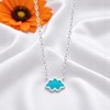 Collier nuage émail coloré bleu Argent 925 Rhodié - vue V4