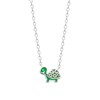 Collier tortue émail coloré vert Argent 925 Rhodié - vue V1