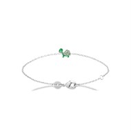 Bracelet tortue émail coloré vert Argent 925 Rhodié