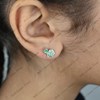 Boucles d'oreilles tortue émail coloré vert Argent 925 Rhodié - vue V4