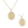 Collier médaille Vierge Miraculeuse contour ajouré motif arabesque Plaqué OR 750 3 microns - vue V1