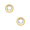 Boucles d'Oreilles Or Jaune et Blanc - Motif Cercles - vue V1